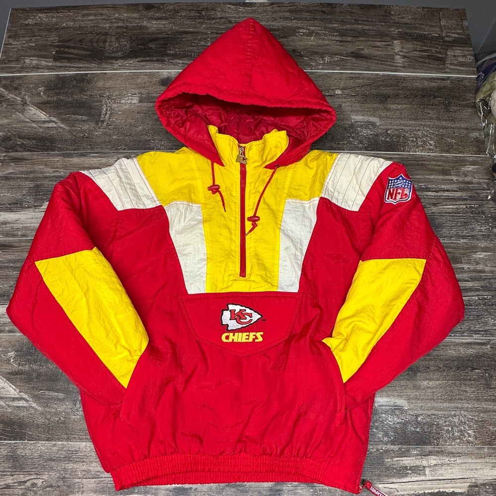 Vintage Starter Kansas City Chiefs Pullover Jacket NFL Pro Line 90s - Picture 13 of 13